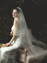 Voiles en tulle à deux couches avec bordure en satin
