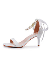 Chaussures Féminines à Talon Aiguille et Bride Cheville à Bout Ouvert