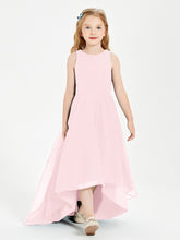 Junior Robes de Demoiselle d'Honneur Asymétriques Exquises Rose Pâle
