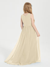 Junior Robes de Demoiselle d'Honneur Asymétriques Exquises Champagne