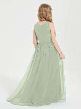 Junior Robes de Demoiselle d'Honneur Asymétriques Exquises Sauge Poudrée