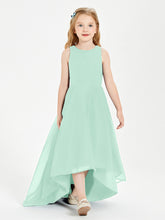 Junior Robes de Demoiselle d'Honneur Asymétriques Exquises Vert Menthe