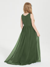 Junior Robes de Demoiselle d'Honneur Asymétriques Exquises Olive Verte