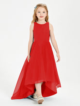 Junior Robes de Demoiselle d'Honneur Asymétriques Exquises Rouge