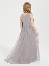 Junior Robes de Demoiselle d'Honneur Asymétriques Exquises Argent
