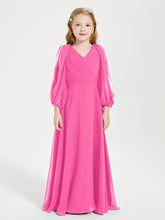 Robes de Demoiselle d'Honneur Junior à Manches Longues Modestes Azalée