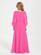 Robes de Demoiselle d'Honneur Junior à Manches Longues Modestes Azalée