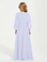 Robes de Demoiselle d'Honneur Junior à Manches Longues Modestes Lavande