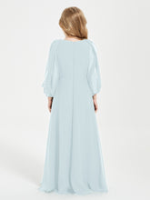 Robes de Demoiselle d'Honneur Junior à Manches Longues Modestes Brume