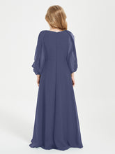 Robes de Demoiselle d'Honneur Junior à Manches Longues Modestes Orageux