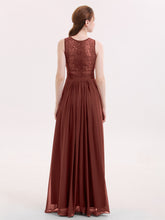 Dentelle et Mousseline Robe avec Dos Zippé terracotta