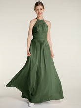 Licou Mousseline Et Dentelle Robes Longues Olive Verte