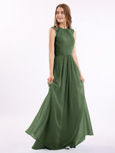 Mousseline Et Dentelle Dos Nu Longueur Complète Robe Olive Verte