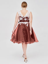 Col d'Illusion Organza avec Dentelle Ivoire Appliquée terracotta