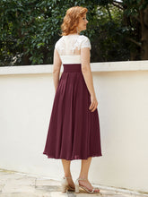 Col en V Mousseline Robe avec Bustier Appliqué Ivoire Cabernet