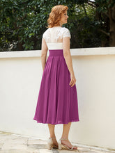 Col en V Mousseline Robe avec Bustier Appliqué Ivoire Orchidee