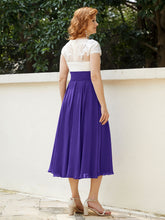Col en V Mousseline Robe avec Bustier Appliqué Ivoire Régence