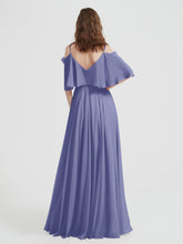 Volants Manches Spaghetti Bretelle Mousseline Robes Pervenche Taille