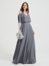 Volants Manches Spaghetti Bretelle Mousseline Robes Gris Acier