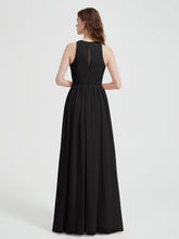 Licou Mousseline Simple Robe Avec Fente Noir
