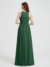 Licou Mousseline Simple Robe Avec Fente Vert Foncé