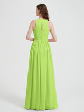 Licou Mousseline Simple Robe Avec Fente Vert Citron