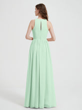 Licou Mousseline Simple Robe Avec Fente Vert Menthe