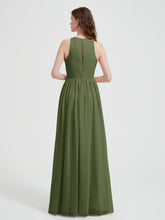 Licou Mousseline Simple Robe Avec Fente Olive Verte