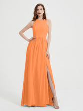 Licou Mousseline Simple Robe Avec Fente Orange