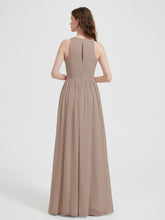 Licou Mousseline Simple Robe Avec Fente Taupe