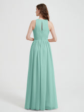 Licou Mousseline Simple Robe Avec Fente Turquoise