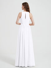 Licou Mousseline Simple Robe Avec Fente Blanc