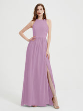 Licou Mousseline Simple Robe Avec Fente Glycine