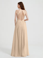 Licou Mousseline Robes Avec Corsage Plissé Champagne