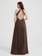 Licou Mousseline Robes Avec Corsage Plissé Chocolat