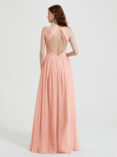Licou Mousseline Robes Avec Corsage Plissé Corail