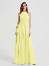 Licou Mousseline Robes Avec Corsage Plissé Jonquille