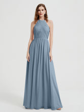 Licou Mousseline Robes Avec Corsage Plissé Bleu Poudré
