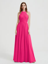 Licou Mousseline Robes Avec Corsage Plissé Fuchsia