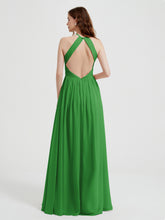 Licou Mousseline Robes Avec Corsage Plissé Vert