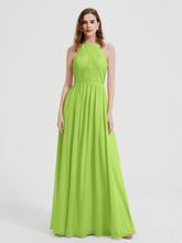 Licou Mousseline Robes Avec Corsage Plissé Vert Citron