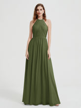 Licou Mousseline Robes Avec Corsage Plissé Olive Verte