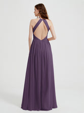 Licou Mousseline Robes Avec Corsage Plissé Plum