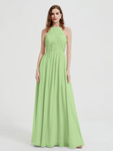 Licou Mousseline Robes Avec Corsage Plissé Sauge