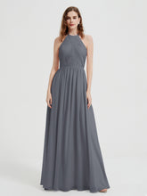 Licou Mousseline Robes Avec Corsage Plissé Gris Acier