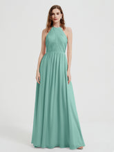 Licou Mousseline Robes Avec Corsage Plissé Turquoise
