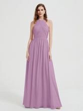 Licou Mousseline Robes Avec Corsage Plissé Glycine