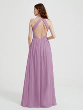 Licou Mousseline Robes Avec Corsage Plissé Glycine