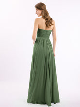 Sans Bretelles Col En Cœur Mousseline Robes Olive Verte
