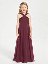 Robes de Demoiselles d'Honneur Junior Longues à Décolleté Grec Cabernet